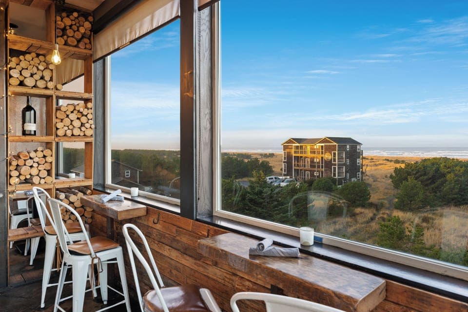 Dinner served, ocean views 