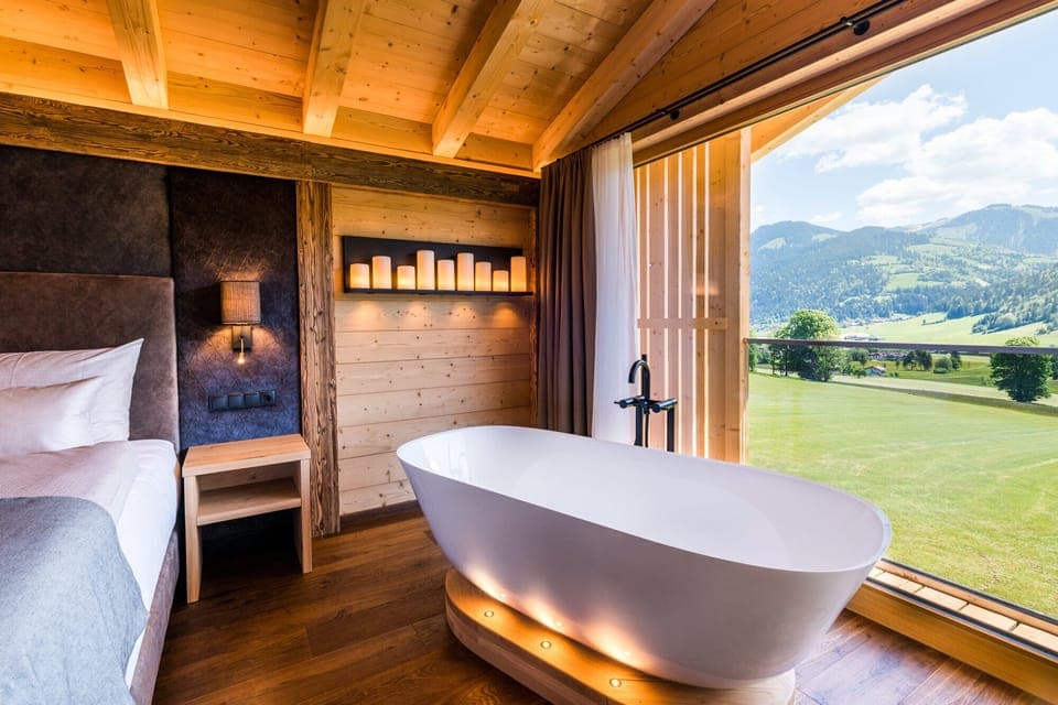 Superior Chalet | Living area | TV, heated floors