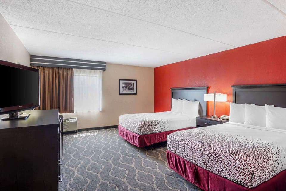 Standard Room, 2 Double Beds, Non Smoking (Larger Room;No Pets in room type) | Laptop workspace, blackout drapes, iron/ironing board