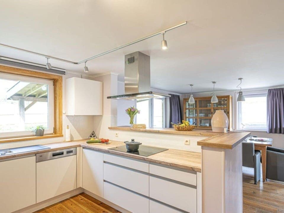 Villa | Private kitchen | Microwave, dishwasher, highchair, cookware/dishes/utensils