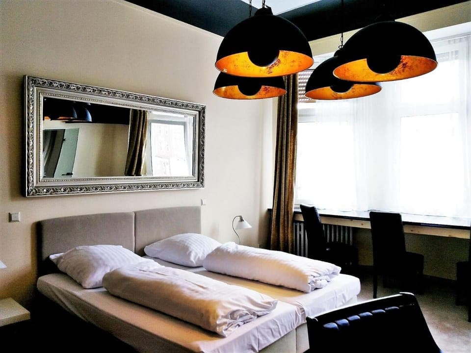 Desk, free WiFi, bed sheets