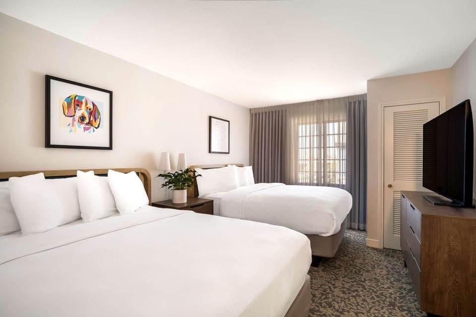 Suite, 2 Double Beds (One Bedroom) | Premium bedding, blackout drapes, iron/ironing board, free WiFi