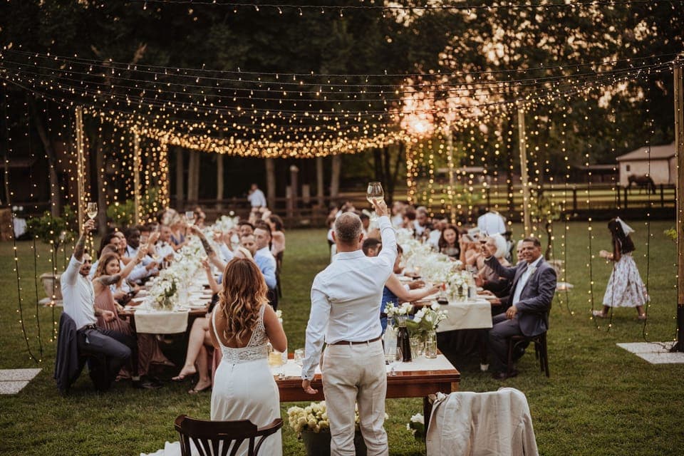 Outdoor banquet area