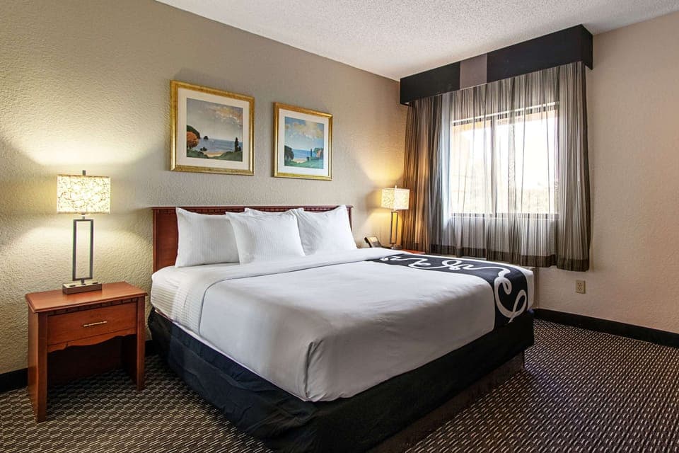 Suite, 1 King Bed, Non Smoking | Pillowtop beds, desk, blackout drapes, iron/ironing board