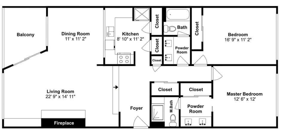 Condo, 2 Bedrooms | Floor plan