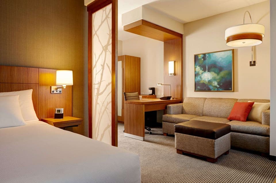 Hypo-allergenic bedding, down comforters, in-room safe, desk