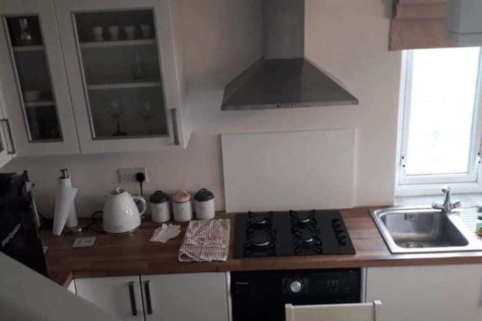 Apartment | Private kitchen | Fridge, microwave, oven, stovetop