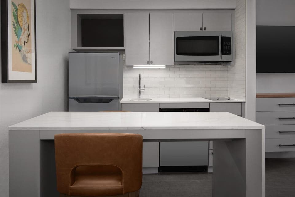 Fridge, microwave, stovetop, dishwasher