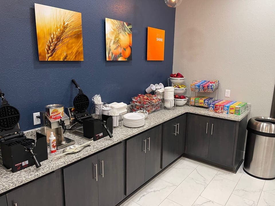 Free daily self-serve breakfast