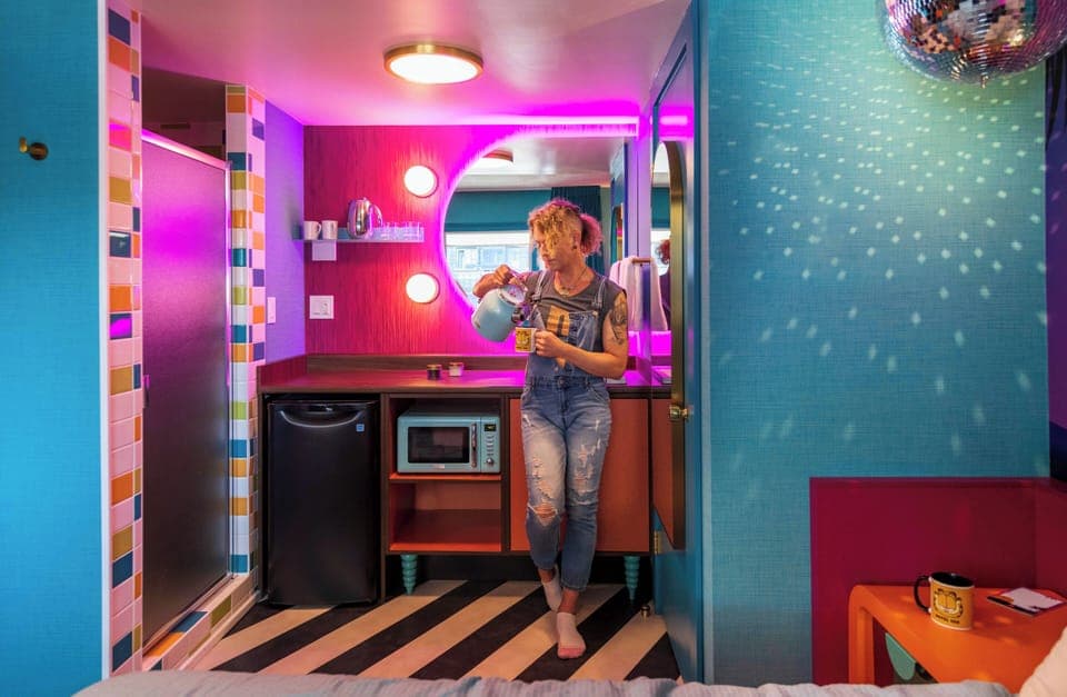 Rebel Room | Individually decorated, individually furnished, blackout drapes