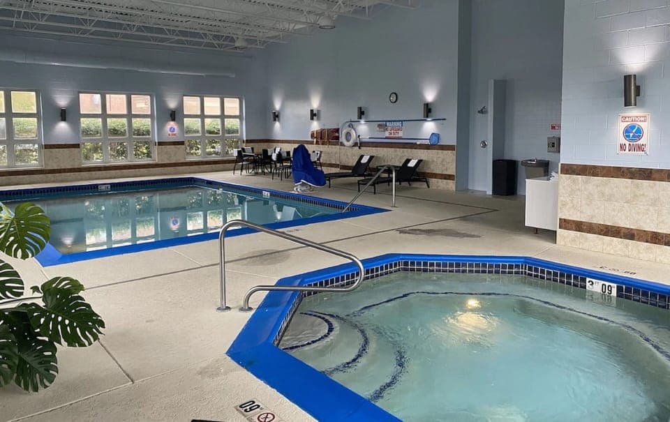 Indoor pool, open 8:00 AM to 11:00 PM, sun loungers
