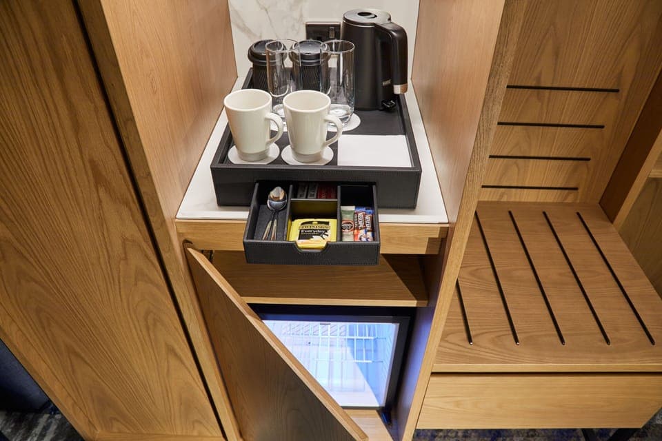 In-room safe, desk, laptop workspace, blackout drapes