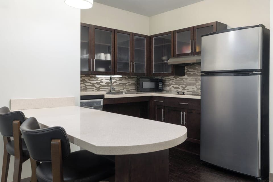 Suite, 1 Bedroom, Accessible, Kitchen | Private kitchen | Full-size fridge, microwave, stovetop, dishwasher