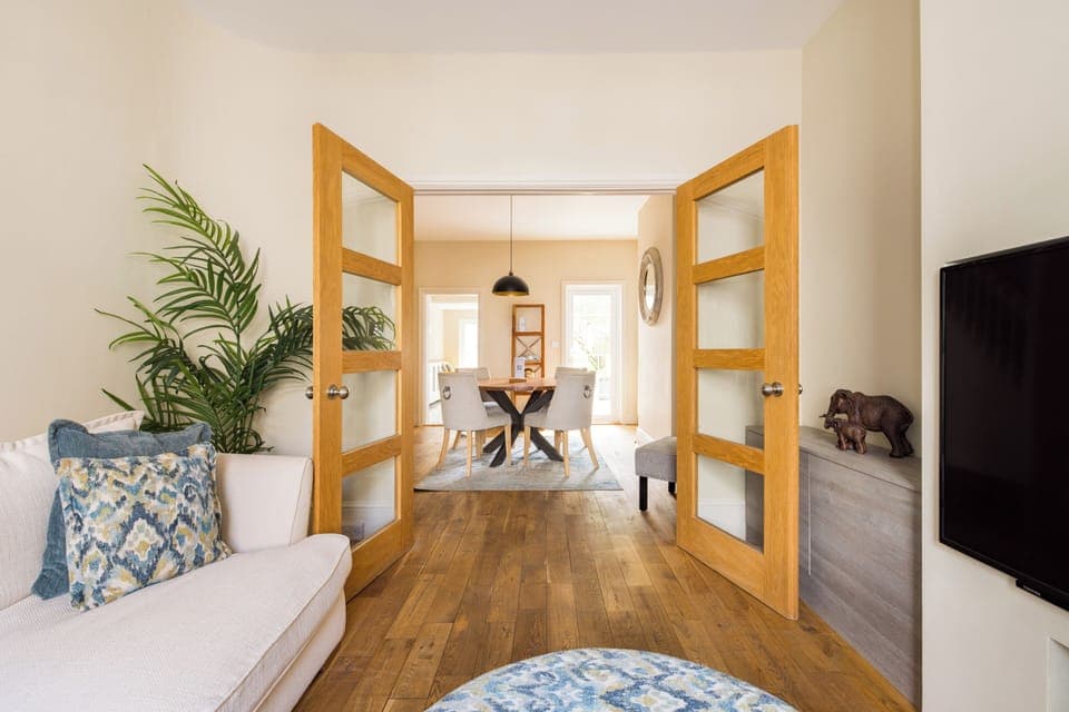 Three Bedroom House | Living area | 40-inch Smart TV with digital channels, TV