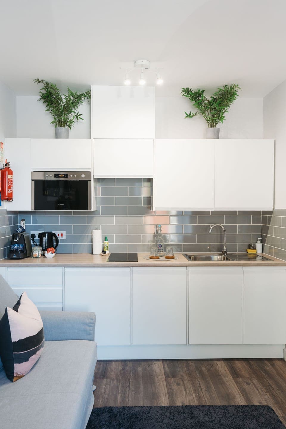 Superior Apartment, 1 King Bed with Sofa bed, Non Smoking, Ground Floor | Private kitchen | Mini-fridge, microwave, stovetop, espresso maker