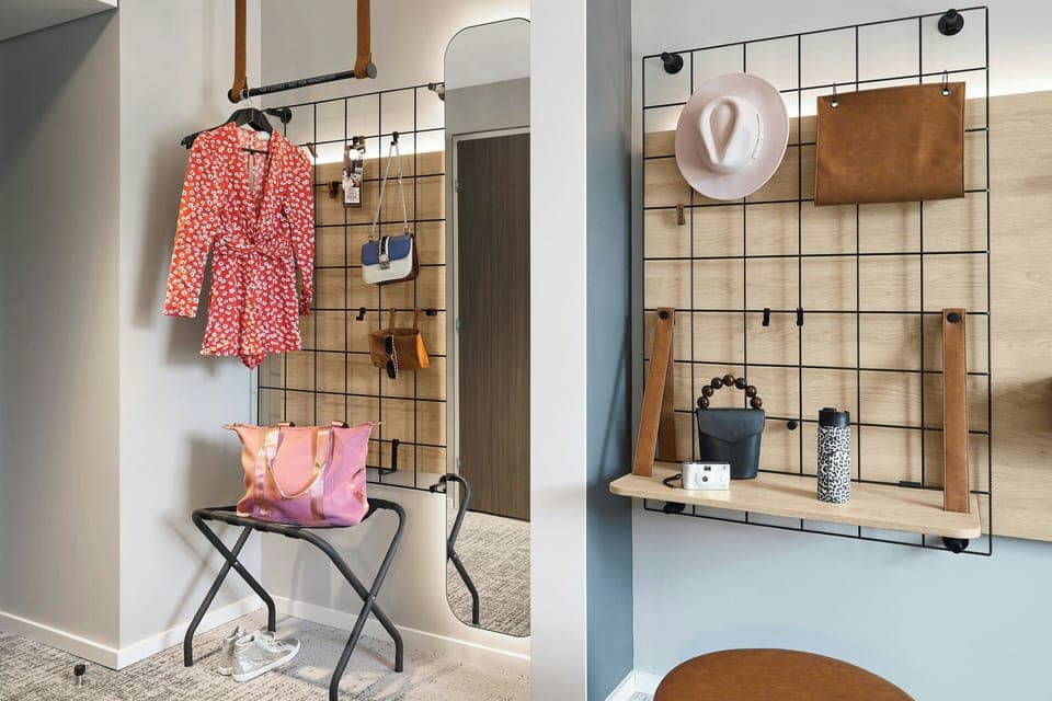 Desk, blackout drapes, soundproofing, free cribs/infant beds