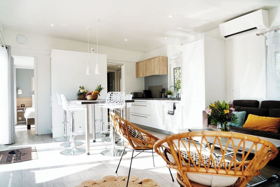 Cleaning supplies, dining tables