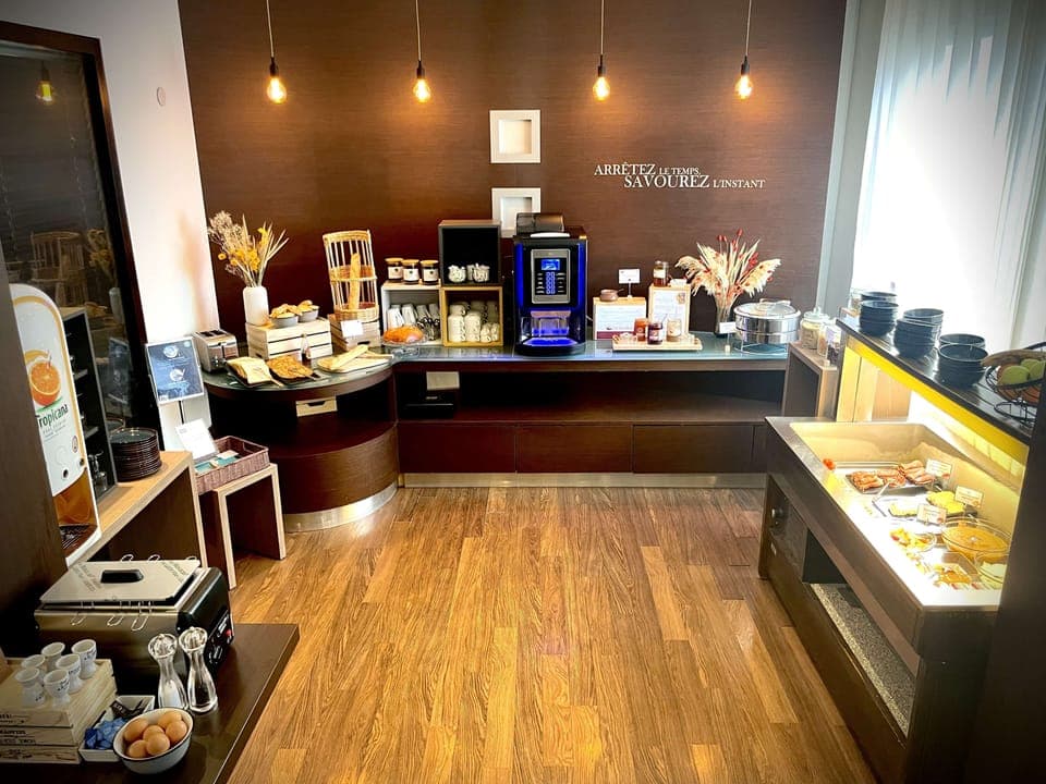 Daily buffet breakfast (EUR 12.30 per person)