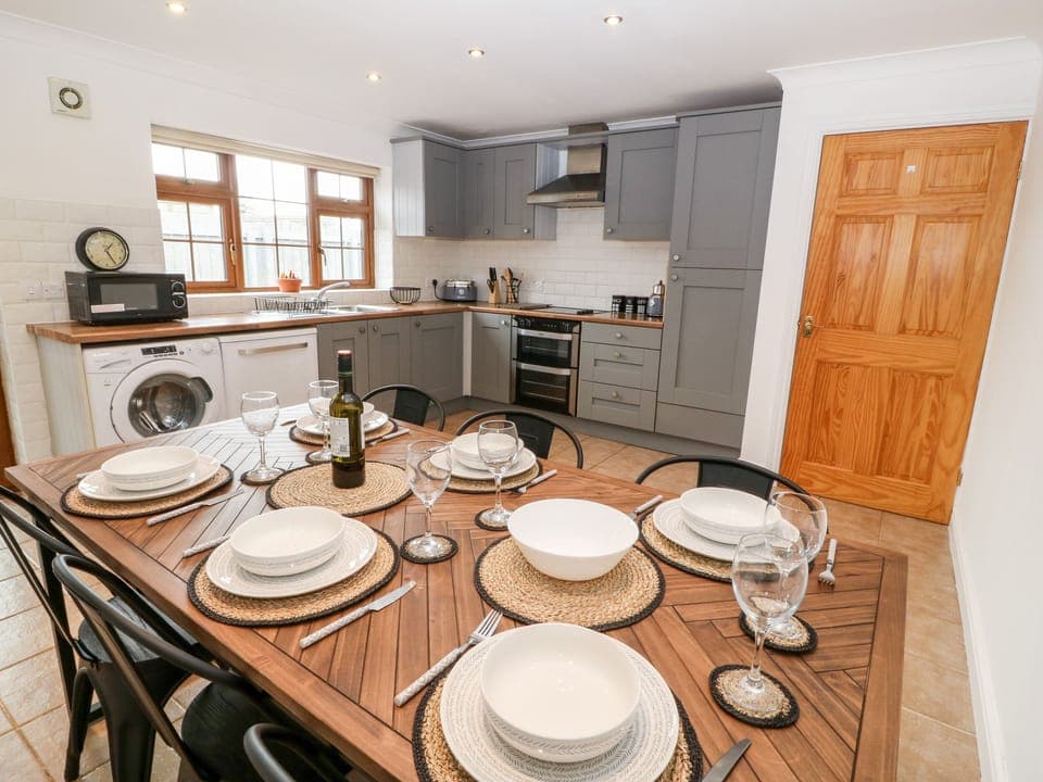 Fridge, dishwasher, electric kettle, toaster