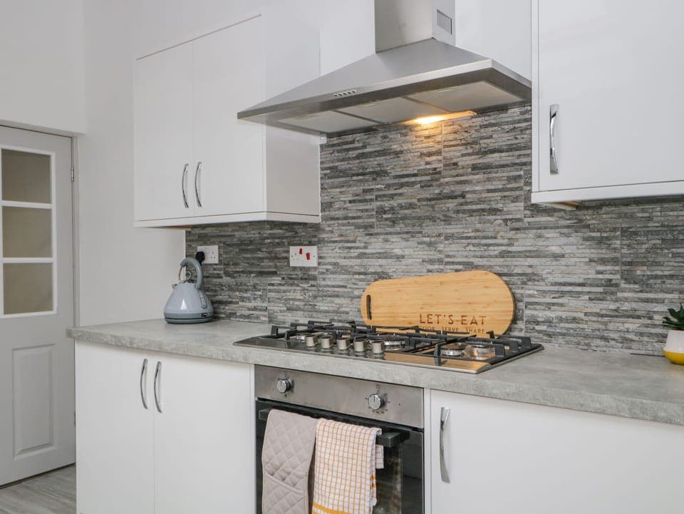 Fridge, dishwasher, electric kettle, toaster