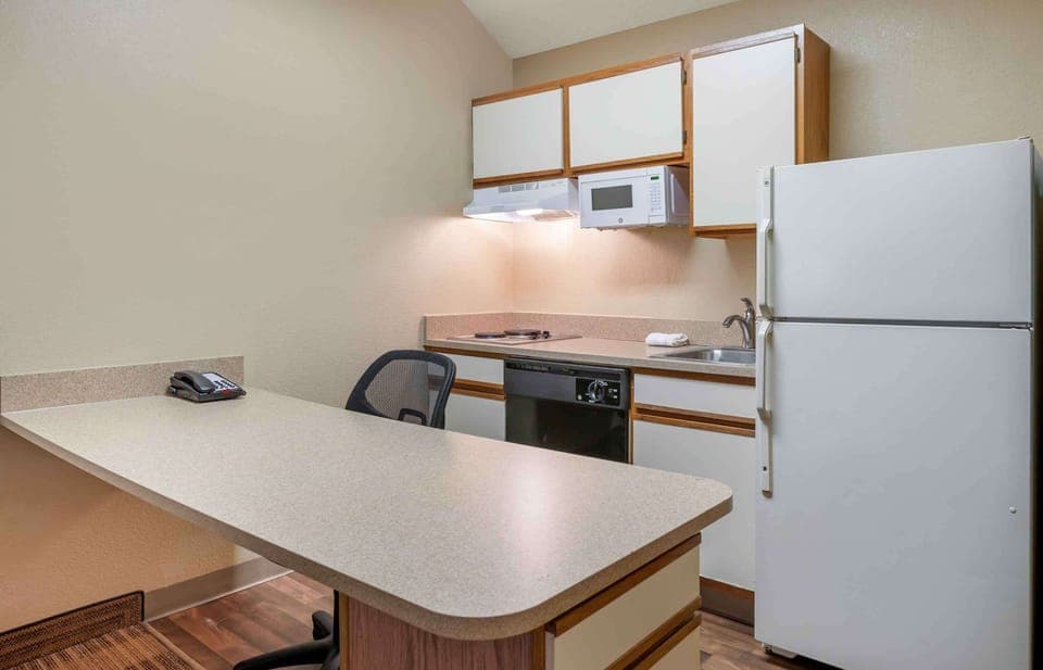 Deluxe Studio, Multiple Beds, Non Smoking | Private kitchen | Fridge, microwave, stovetop, dishwasher