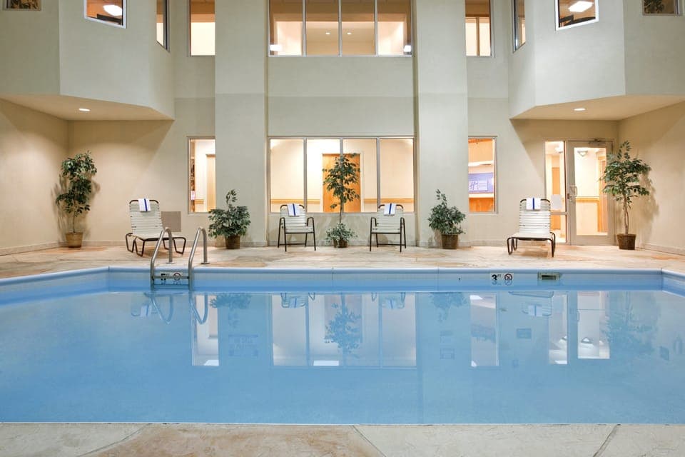 Indoor pool, open 9 AM to 10 PM, sun loungers