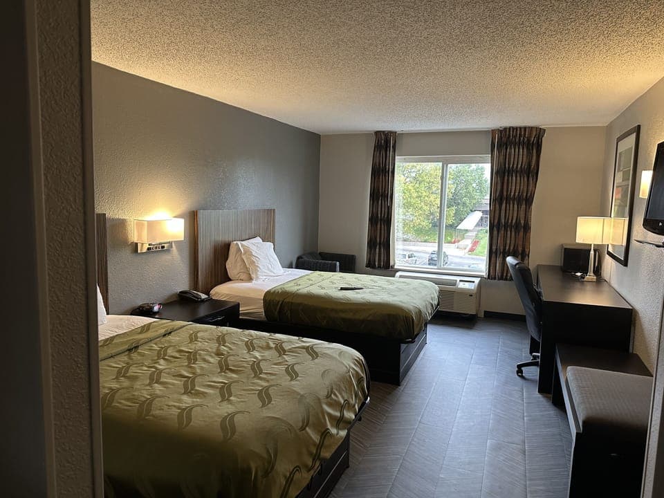 Standard Room, 2 Double Beds, Non Smoking | Desk, iron/ironing board, free WiFi, bed sheets