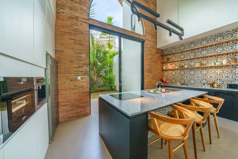 Fridge, dining tables