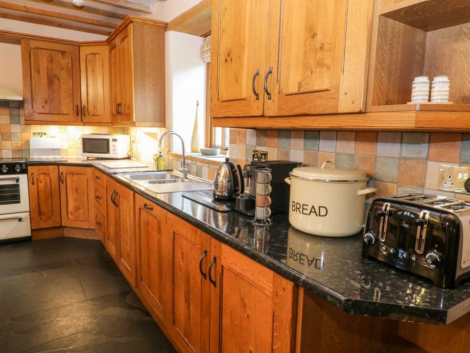 Fridge, dishwasher, electric kettle, toaster