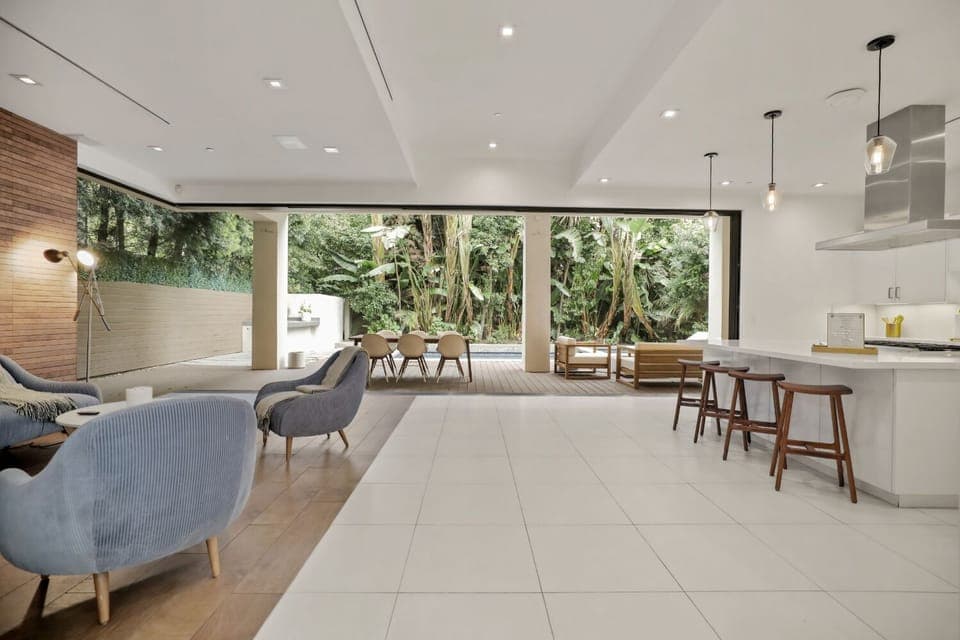 Villa, Multiple Beds, Private Pool, Pool View | Living area | 50-inch flat-screen TV with digital channels, TV, fireplace