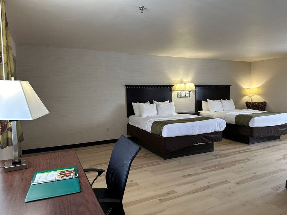 Deluxe Room, 2 Queen Beds, Non Smoking | Desk, free WiFi, bed sheets