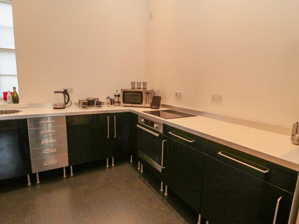 Fridge, dishwasher, electric kettle, toaster