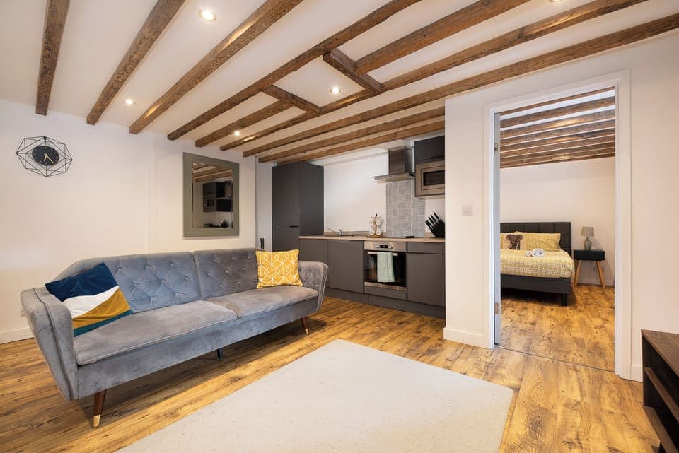 Business Apartment | Living area | 45-inch Smart TV with digital channels, TV, Netflix