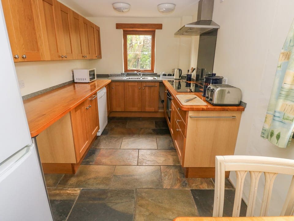 Fridge, dishwasher, electric kettle, toaster