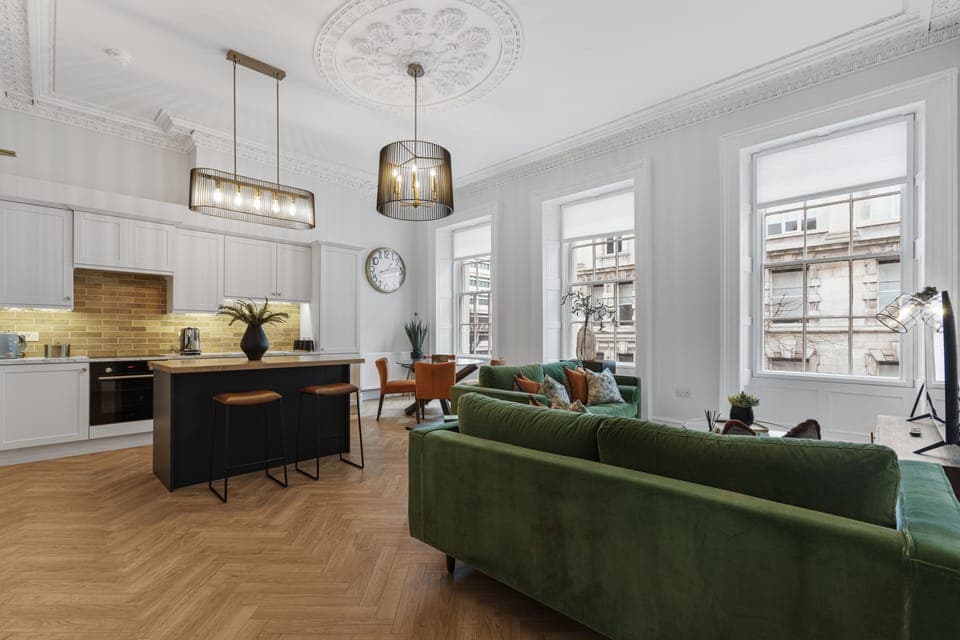 Luxury Apartment | Private kitchen | Espresso maker, coffee/tea maker, electric kettle, dining tables