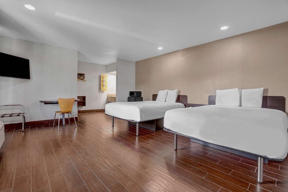 Desk, blackout drapes, iron/ironing board, free WiFi