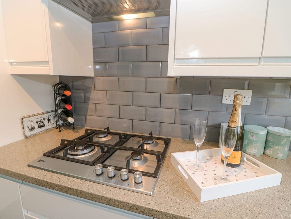 Fridge, dishwasher, electric kettle, toaster