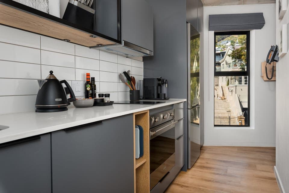 Classic Apartment | Private kitchen | Fridge, microwave, oven, stovetop