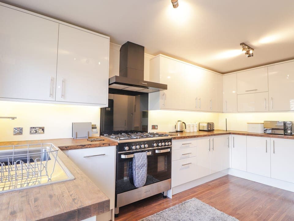 Fridge, dishwasher, electric kettle, toaster