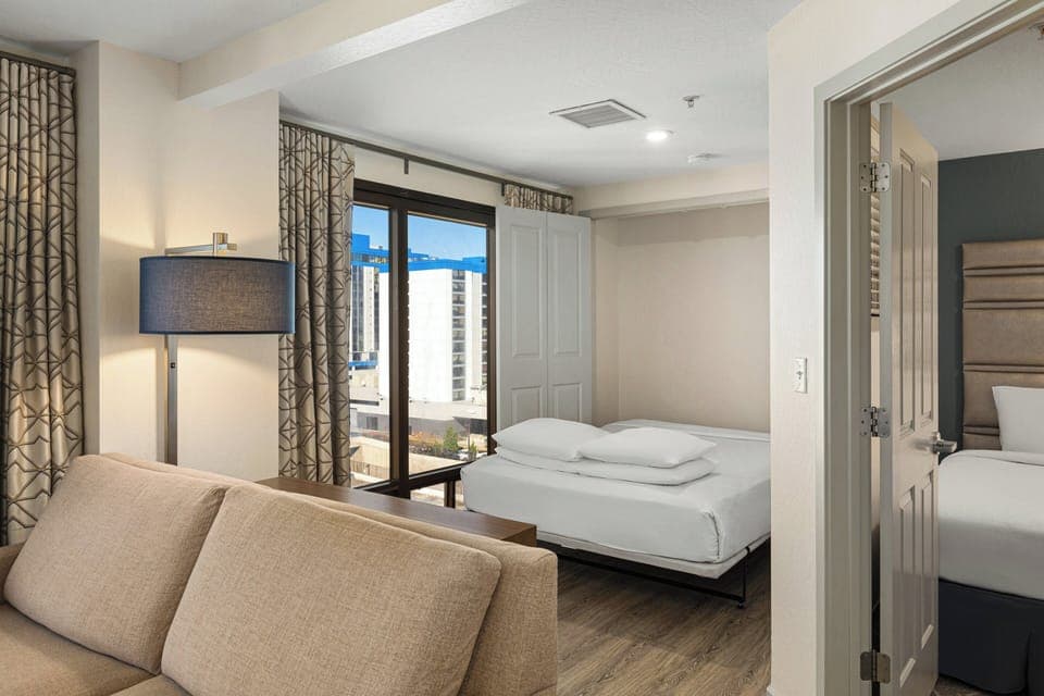 Premium bedding, in-room safe, blackout drapes, iron/ironing board