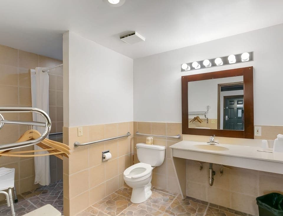 Room, 1 Queen Bed, Accessible Bathtub | Bathroom | Combined shower/tub, free toiletries, hair dryer, towels