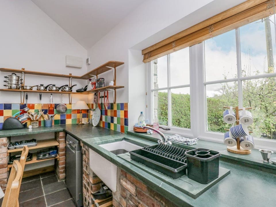 Fridge, dishwasher, electric kettle, toaster