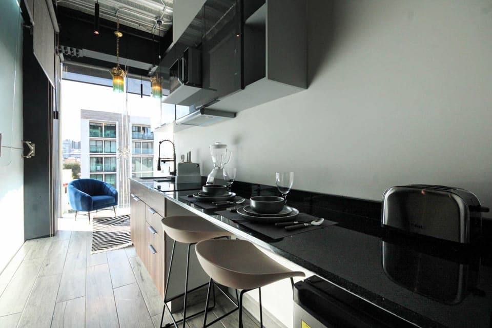Deluxe Loft, 1 Queen Bed, City View (3) | Private kitchen | Shared fridge, microwave, coffee/tea maker, electric kettle