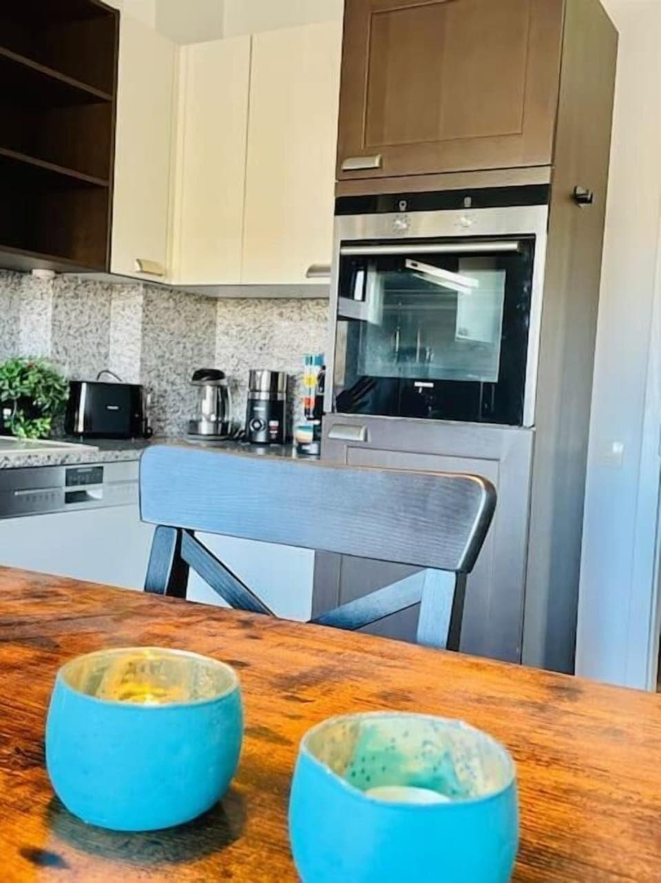 Full-size fridge, microwave, oven, stovetop