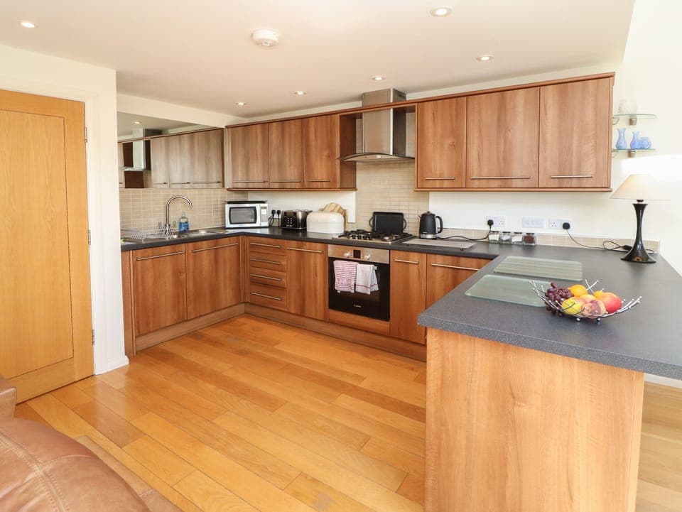 Fridge, dishwasher, electric kettle, toaster