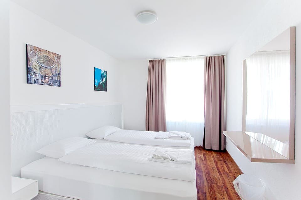 Individually decorated, individually furnished, desk, blackout drapes