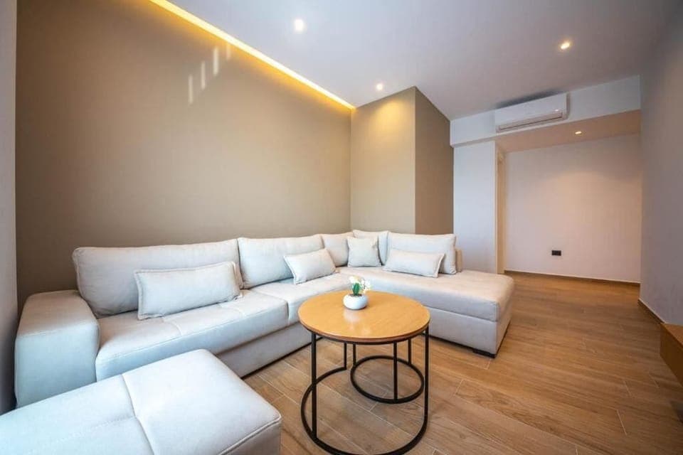 40-inch flat-screen TV with satellite channels, TV