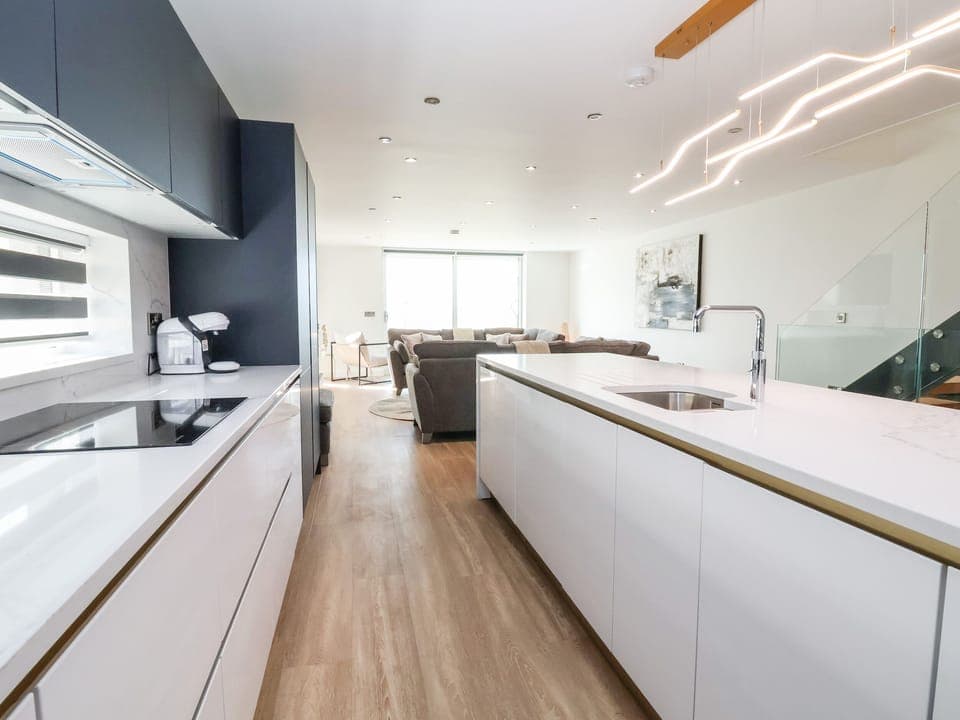 Fridge, dishwasher, electric kettle, toaster