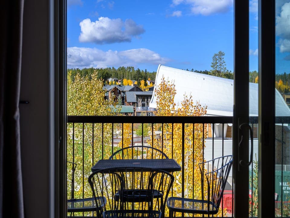 Deck Looks down on Hideaway Park for Sledding and Summertime live music Events