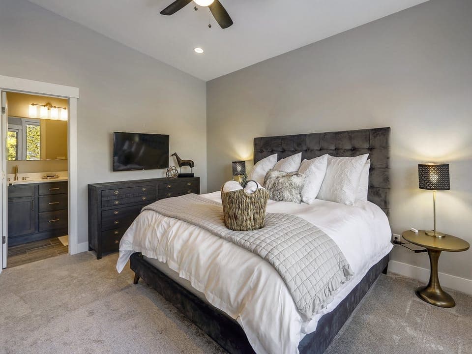 Primary bedroom with King and ensuite bathroom
